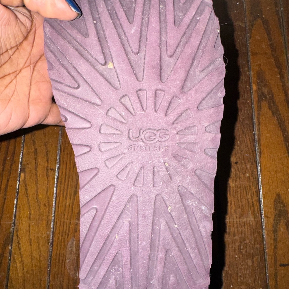 UGG Purple Suede Boots with Knit Cuffs Size 10 - Picture 3 of 5